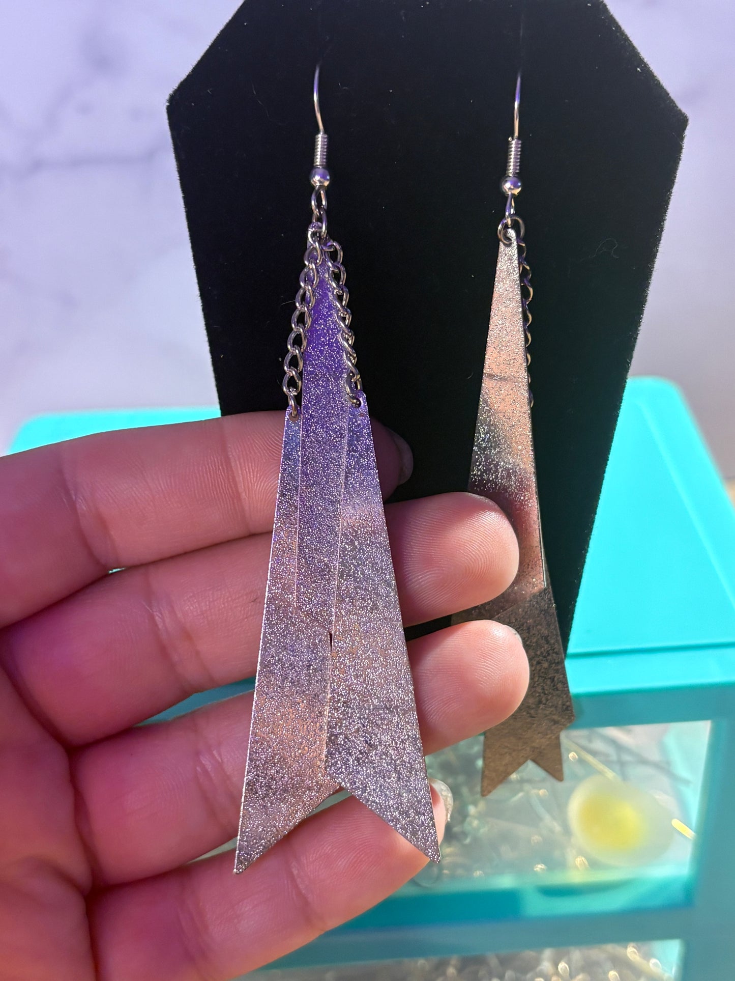 Obtuse silver earrings