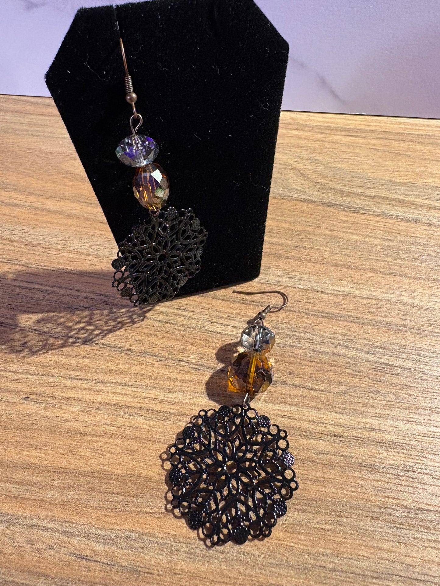 Dark Snowflake Earrings